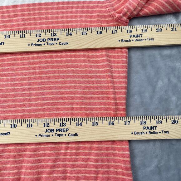 Oxford Golf Sweater Womens Medium Coral Pink Striped Cotton Modal Knit Preppy - Picture 7 of 15